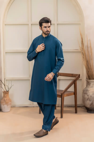 Teal Blue Kameez Shalwar