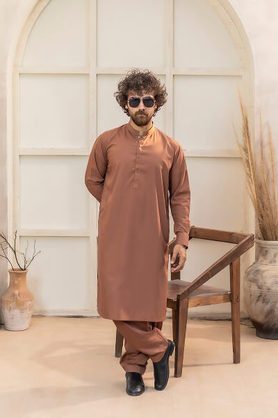 Rust Brown Kameez Shalwar
