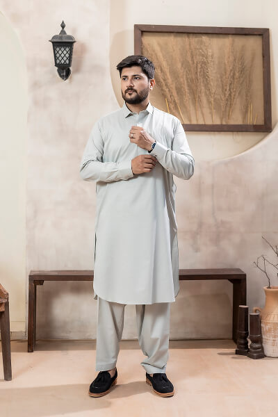 Ice Grey Kameez Shalwar