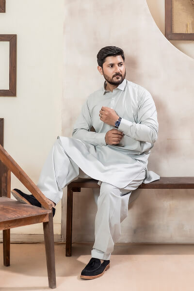Ice Grey Kameez Shalwar