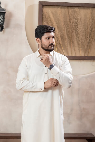 Ivory White Kameez Shalwar
