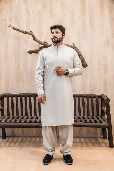 Pearl Grey Kameez Shalwar