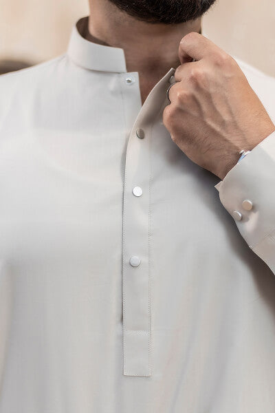 Pearl Grey Kameez Shalwar