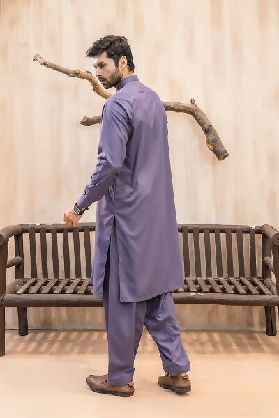 Dusty Blue Kameez Shalwar