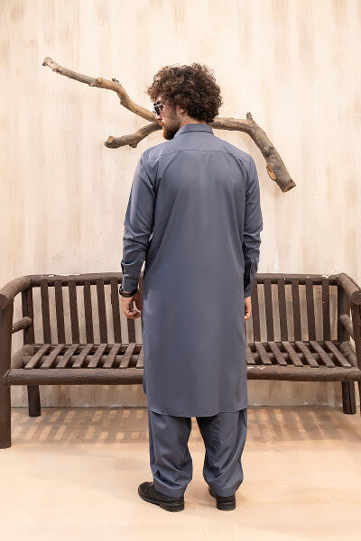 Royal Steel Blue Kameez Shalwar