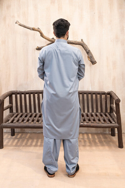 Sky Blue Grey  Kameez Shalwar