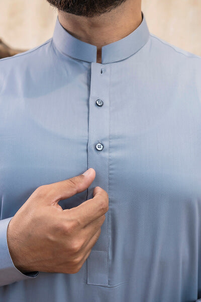 Sky Blue Grey  Kameez Shalwar