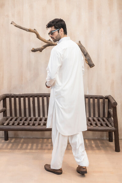 Ivory White Kameez Shalwar