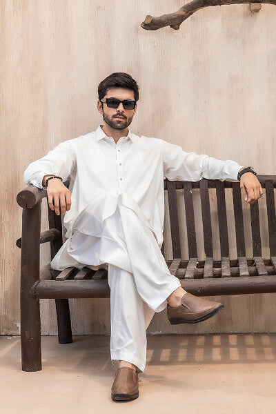Ivory White Kameez Shalwar
