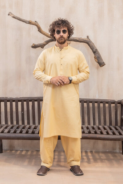 Butter Yellow Kameez Shalwar