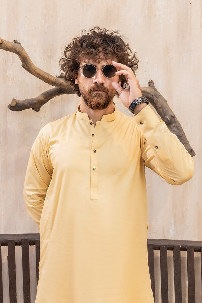 Butter Yellow Kameez Shalwar