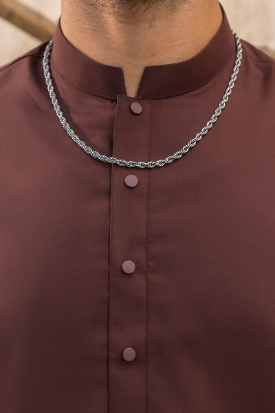 Maroon Brown Kameez Shalwar