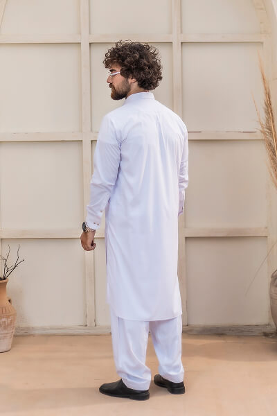 Lavender White Kameez Shalwar
