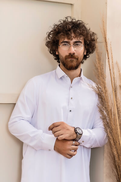 Lavender White Kameez Shalwar