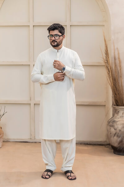 Ivory White Kameez Shalwar