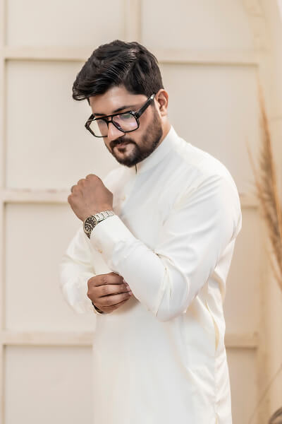 Ivory White Kameez Shalwar
