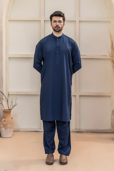 Navy Blue Kameez Shalwar