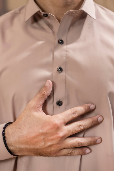 Dusty Beige Kameez Shalwar