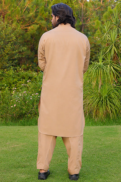 Dark Camel Kameez Shalwar