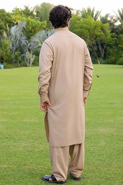Dark Camel Kameez Shalwar