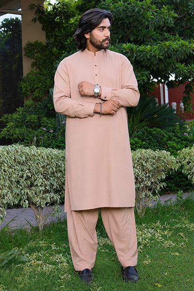 Dusty Beige Kameez Shalwar