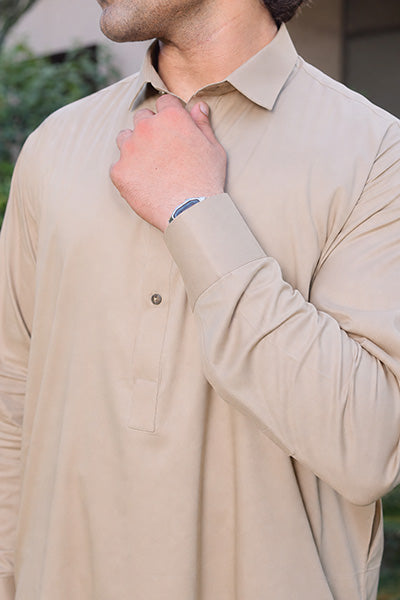 Sand Beige Kameez Shalwar