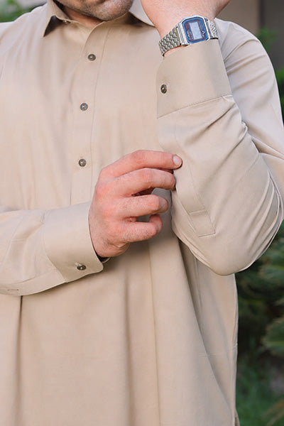 Sand Beige Kameez Shalwar