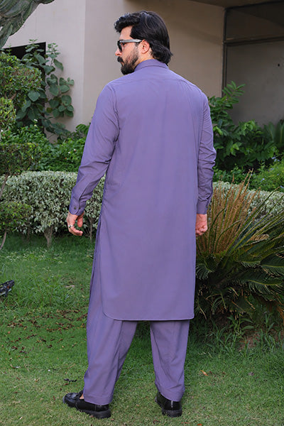 Dusty Blue Kameez Shalwar