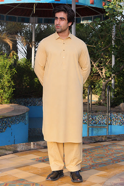 Butter Yellow Kameez Shalwar