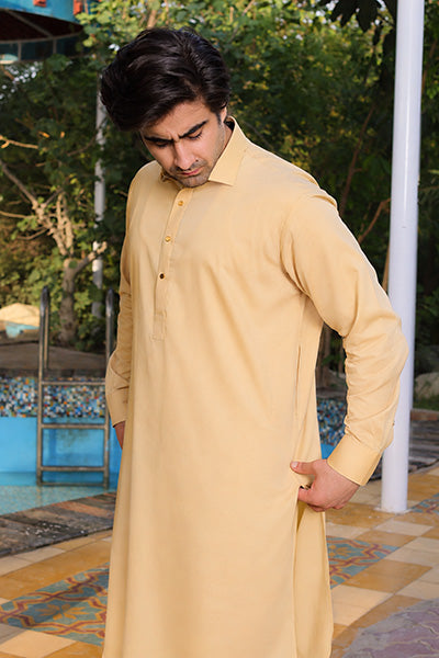 Butter Yellow Kameez Shalwar