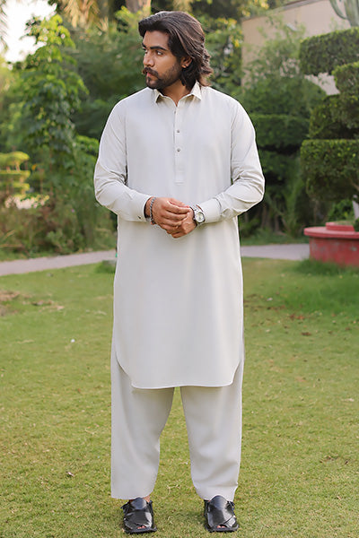 Pearl Grey Kameez Shalwar