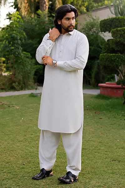 Pearl Grey Kameez Shalwar