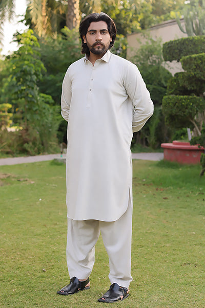 Pearl Grey Kameez Shalwar