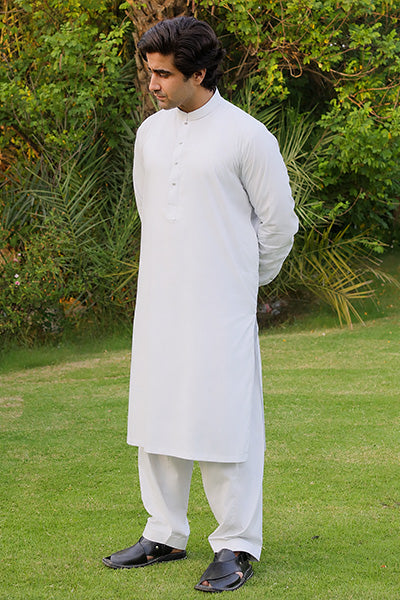 Milky White Kameez Shalwar