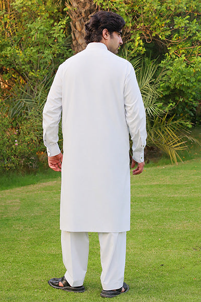 Milky White Kameez Shalwar