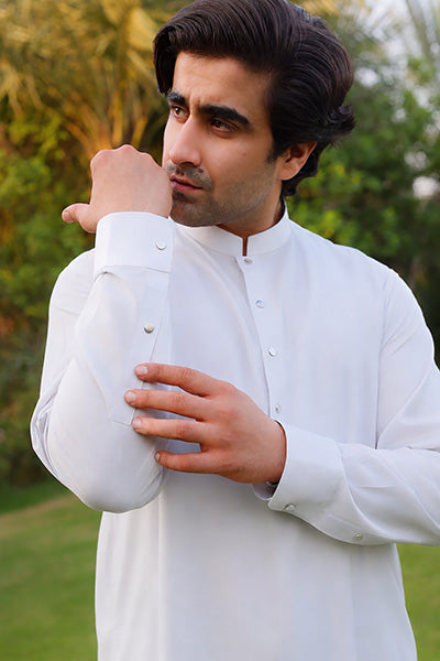 Milky White Kameez Shalwar